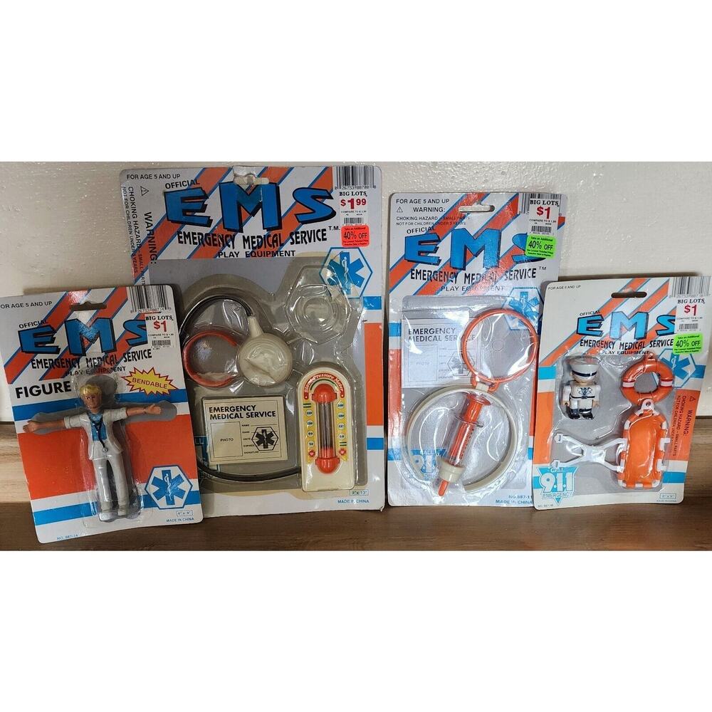 Vintage EMS Bendable Doctor & Rescue Set Good Old Value Toys NOS